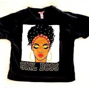 Youth GIRL BOSS Shirt Small - Glittered
